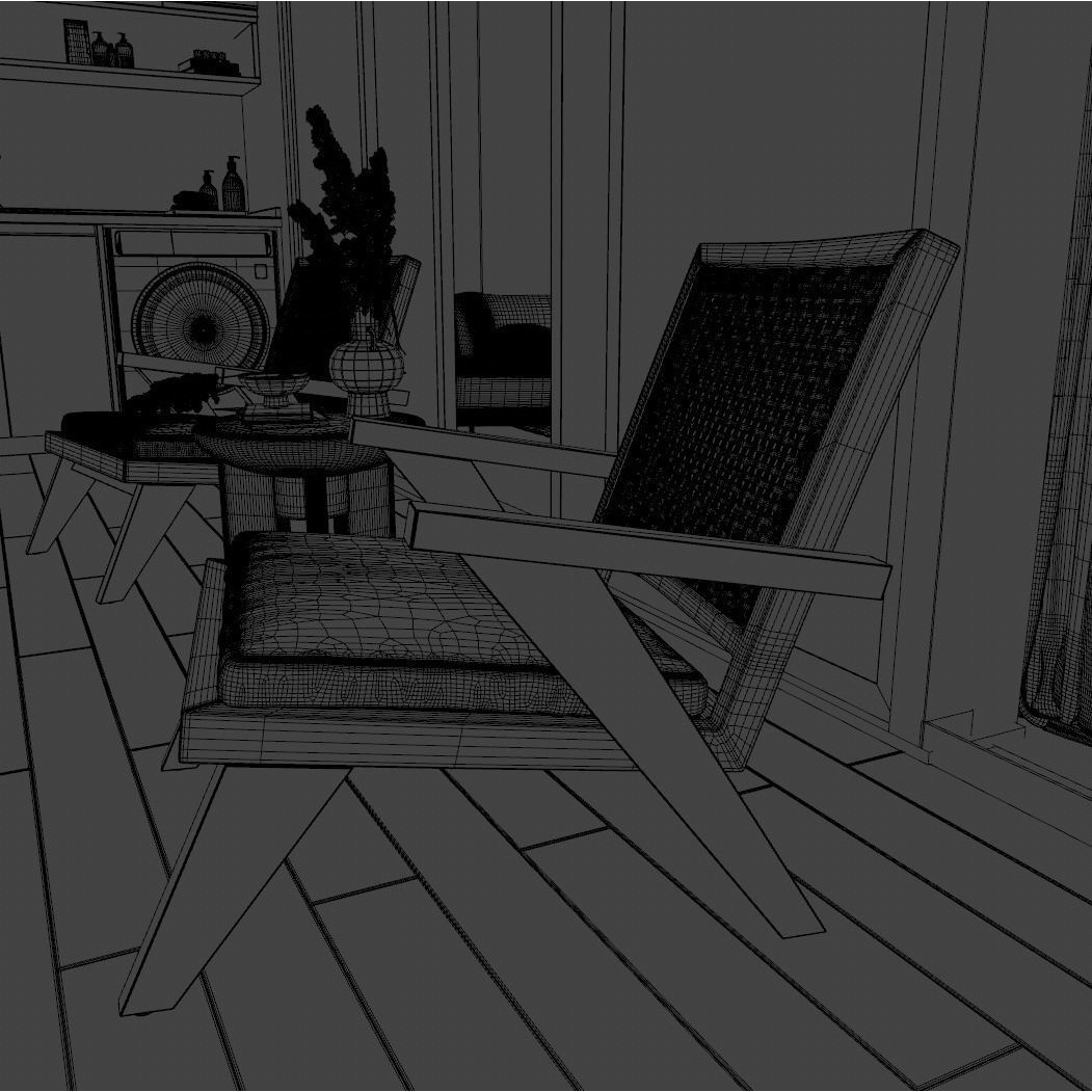 Modern Interior Scene 3D Model – Realistic Room Design, C4D, FBX, OBJ - View 7