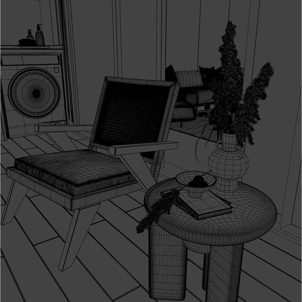Modern Interior Scene 3D Model – Realistic Room Design, C4D, FBX, OBJ - View 8
