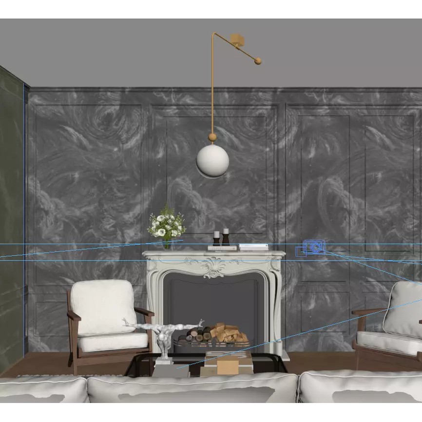 French Living Room 3D Model – Photo-Realistic Interior Asset, FBX, OBJ - View 10