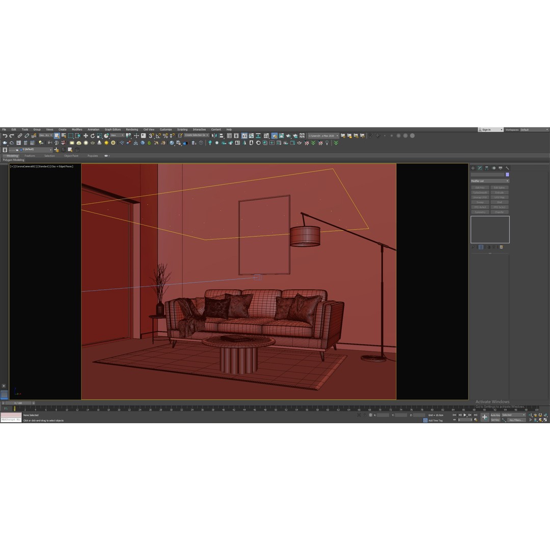 Interior Living Room Scene 3D Model – Fully Textured, Corona Ready - View 7