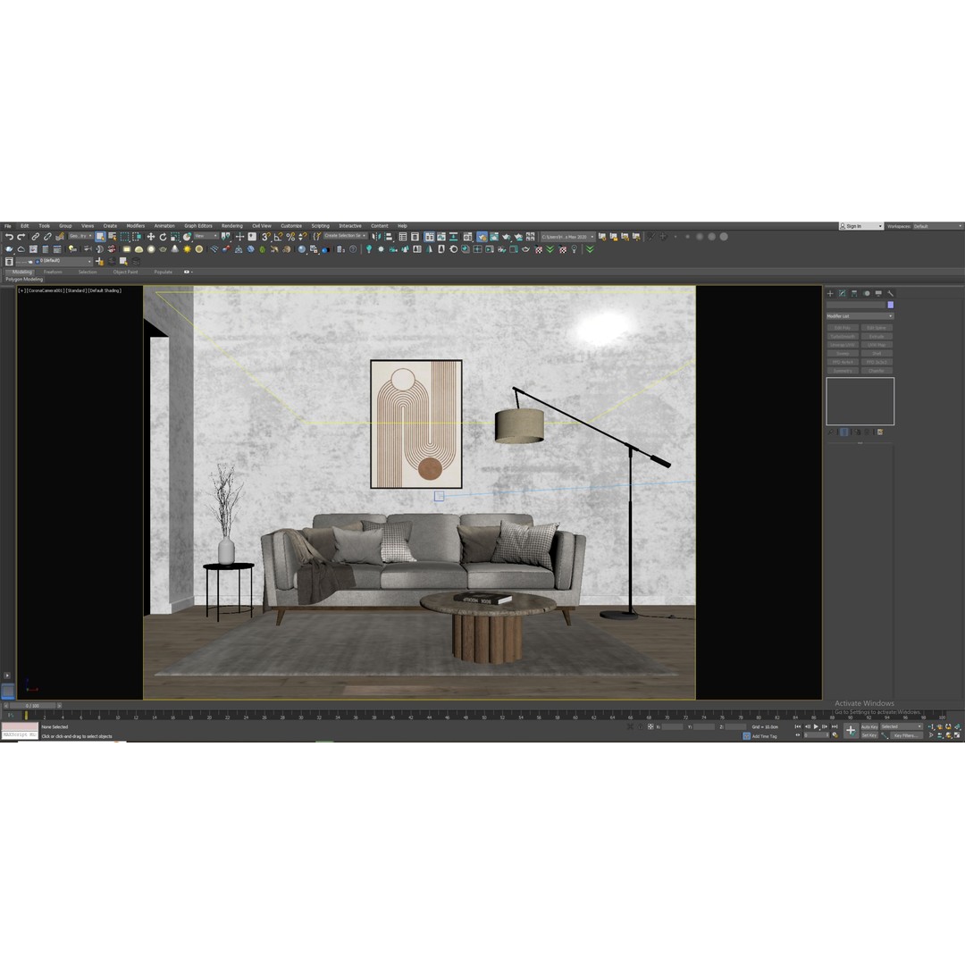 Interior Living Room Scene 3D Model – Fully Textured, Corona Ready - View 8