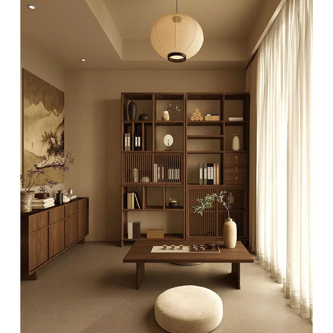 Chinese Style Living and Dining Room 3D Model – PBR Textures, FBX, OBJ - View 10