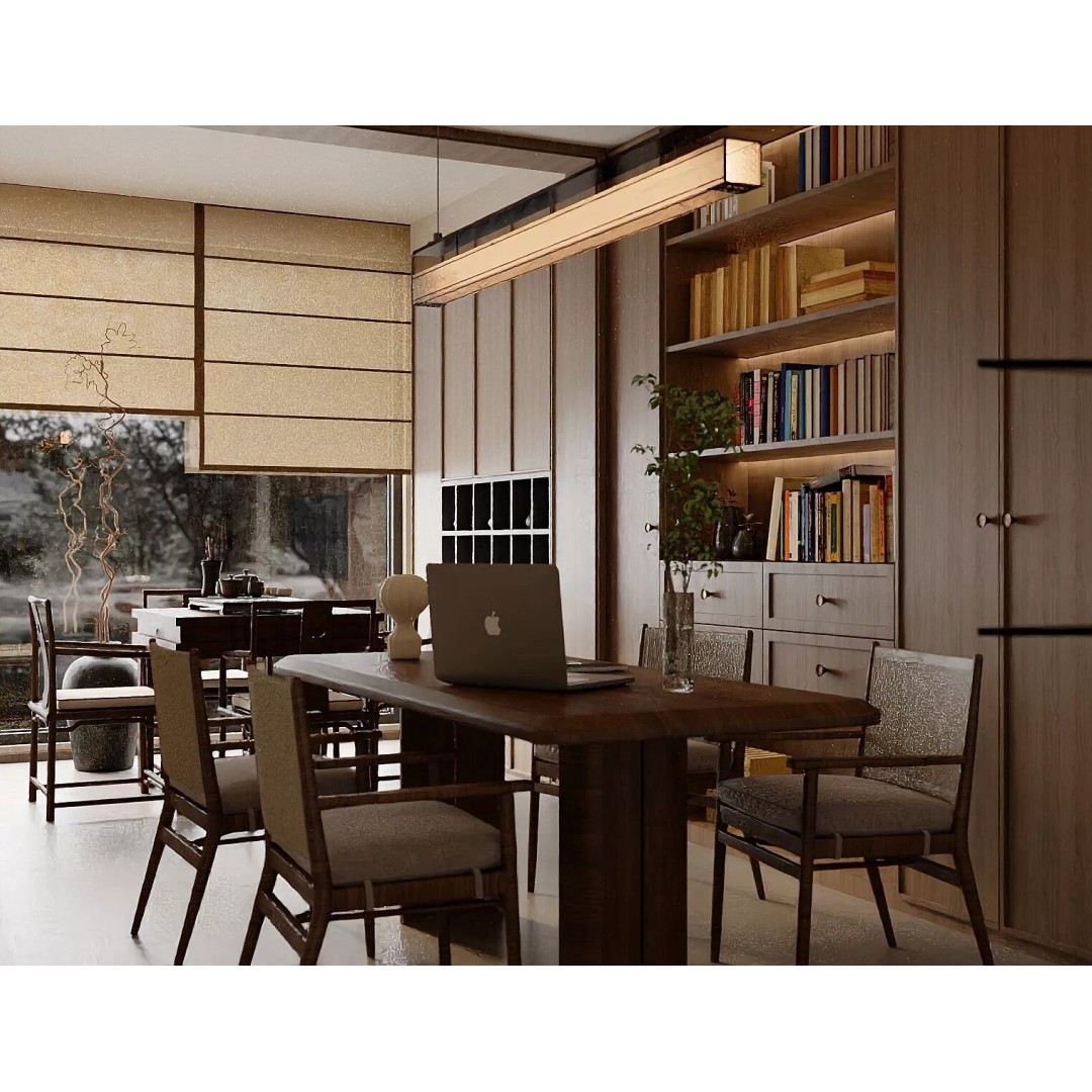 Chinese Style Living and Dining Room 3D Model – PBR Textures, FBX, OBJ - View 16