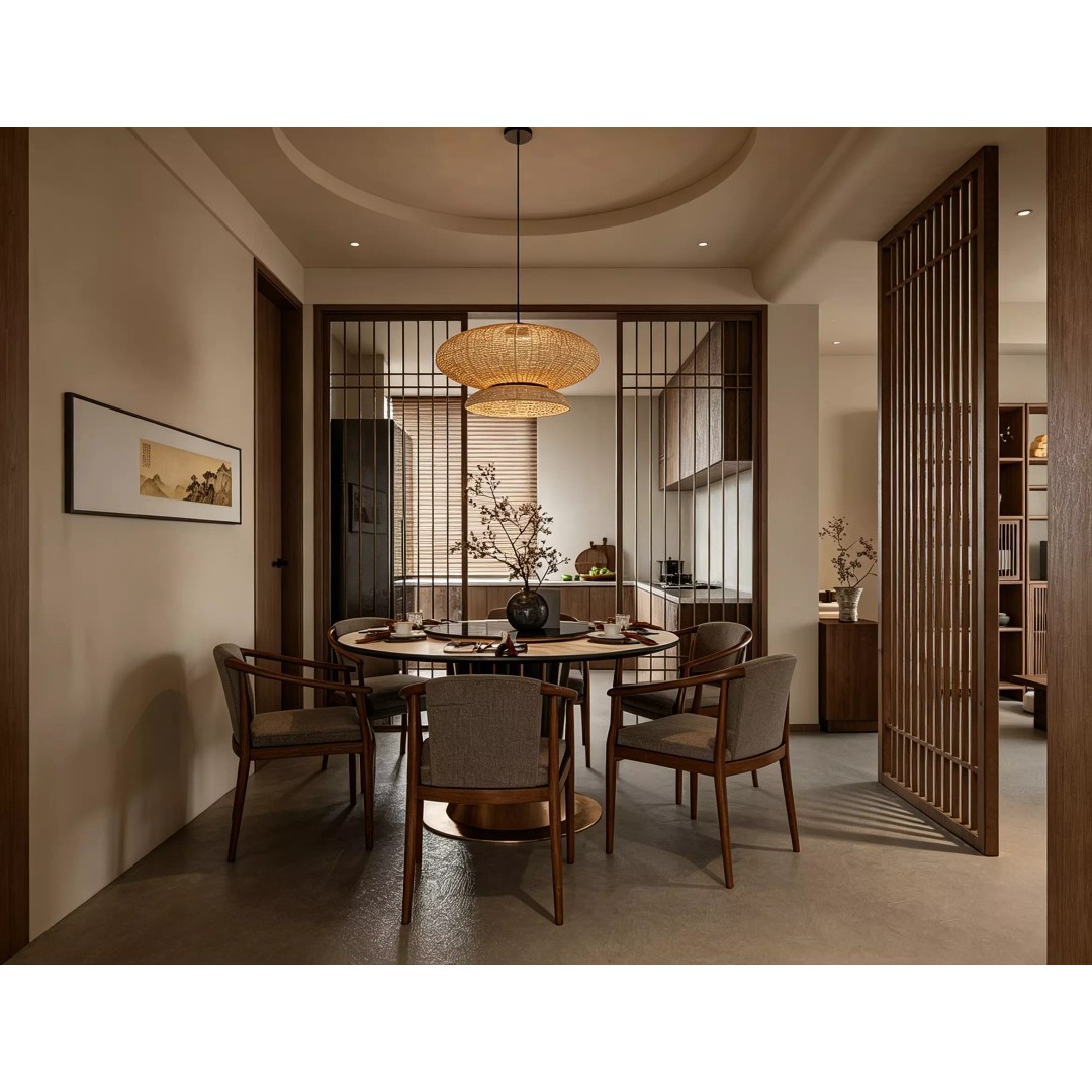 Chinese Style Living and Dining Room 3D Model – PBR Textures, FBX, OBJ - View 4