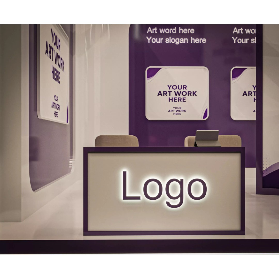 Modern Exhibition Stand 3D Model – PBR Ready, FBX & OBJ Formats - View 10