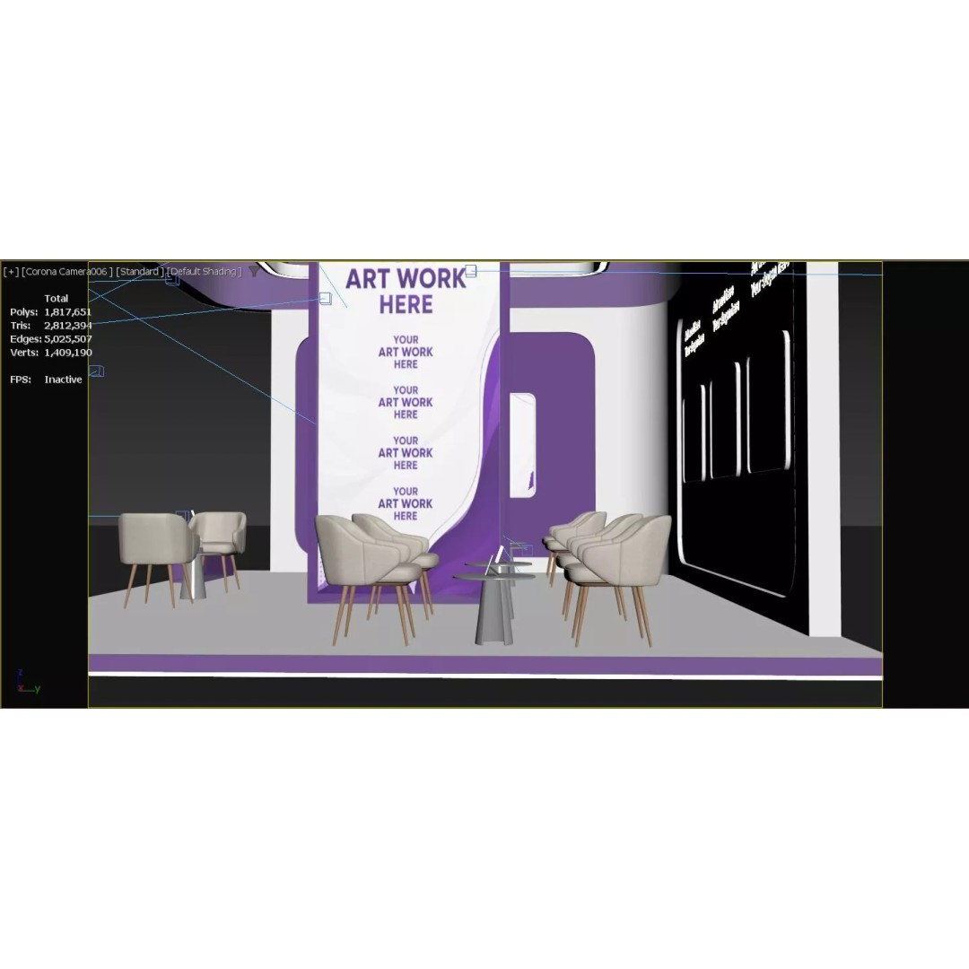 Modern Exhibition Stand 3D Model – PBR Ready, FBX & OBJ Formats - View 16