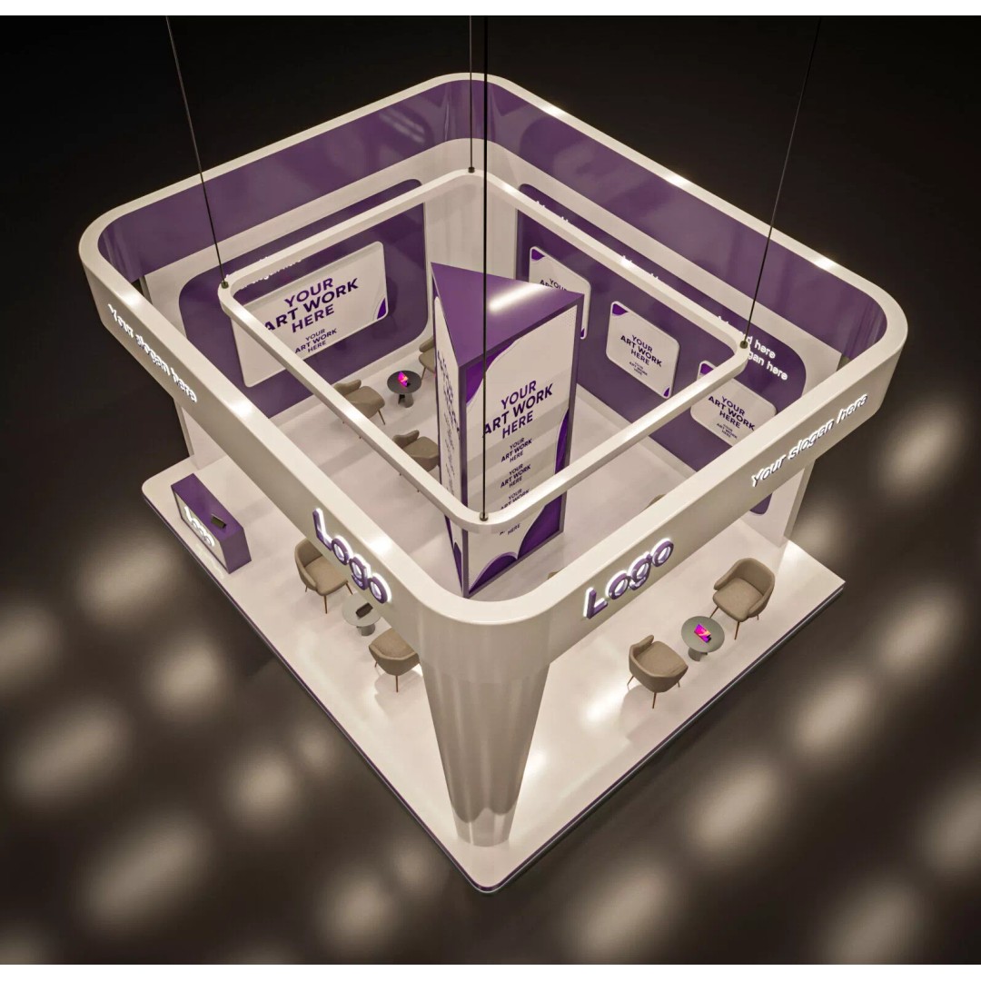 Modern Exhibition Stand 3D Model – PBR Ready, FBX & OBJ Formats - View 7