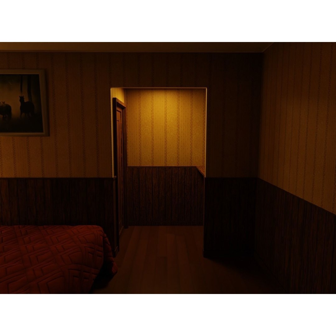 Motel Room 108 3D Model – Cozy Interior Design, PBR Textures, FBX - View 10