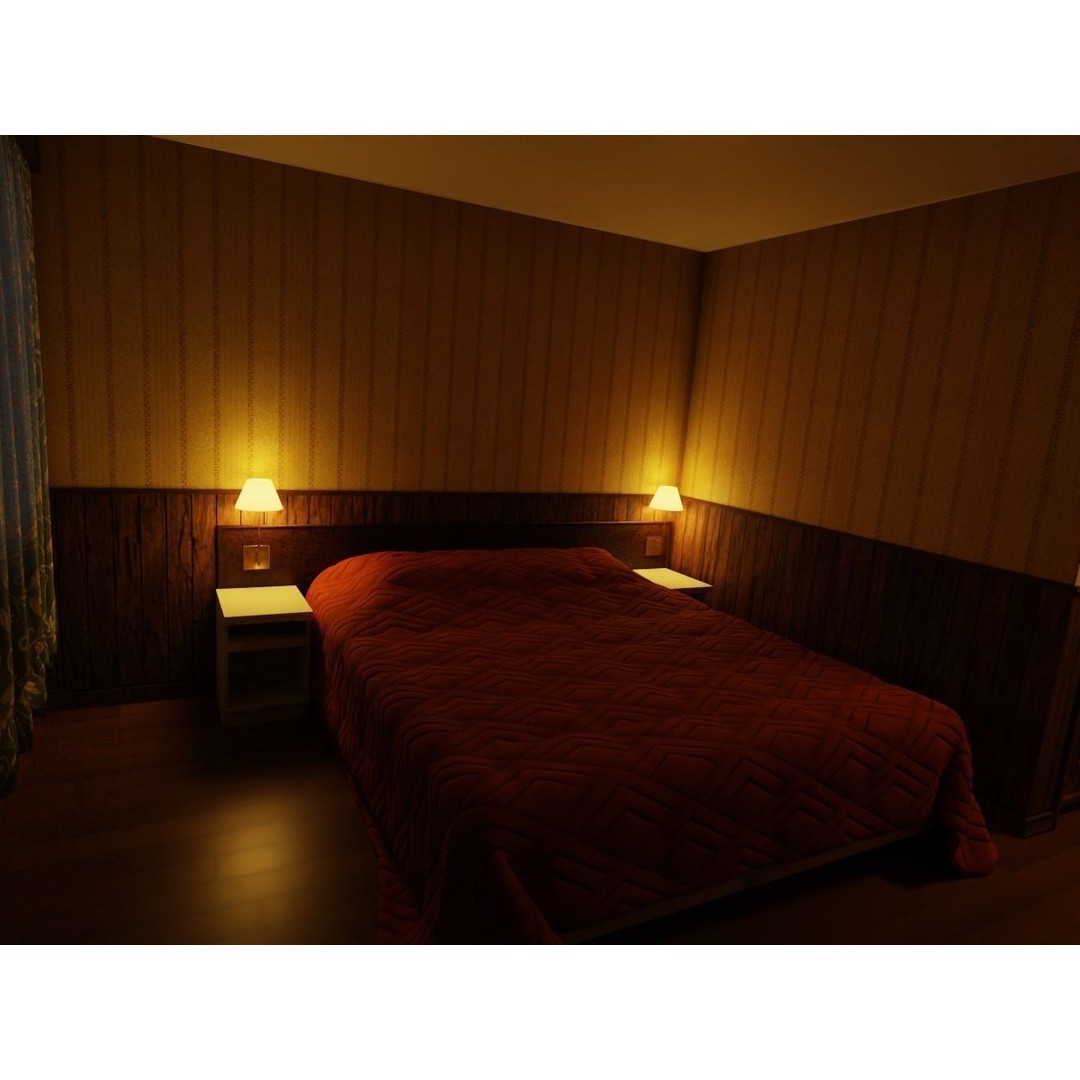 Motel Room 108 3D Model – Cozy Interior Design, PBR Textures, FBX - View 11
