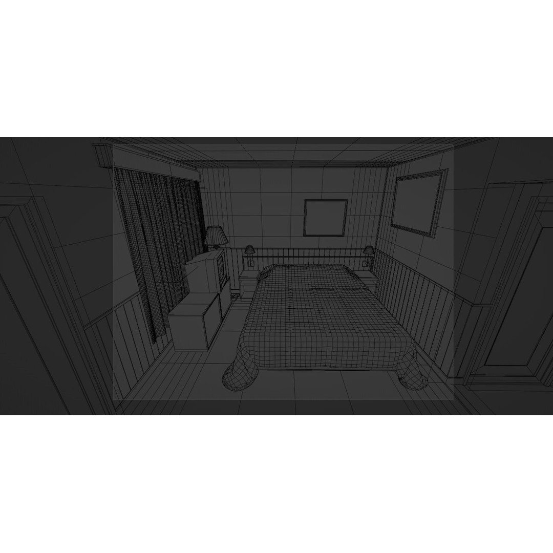 Motel Room 108 3D Model – Cozy Interior Design, PBR Textures, FBX - View 13