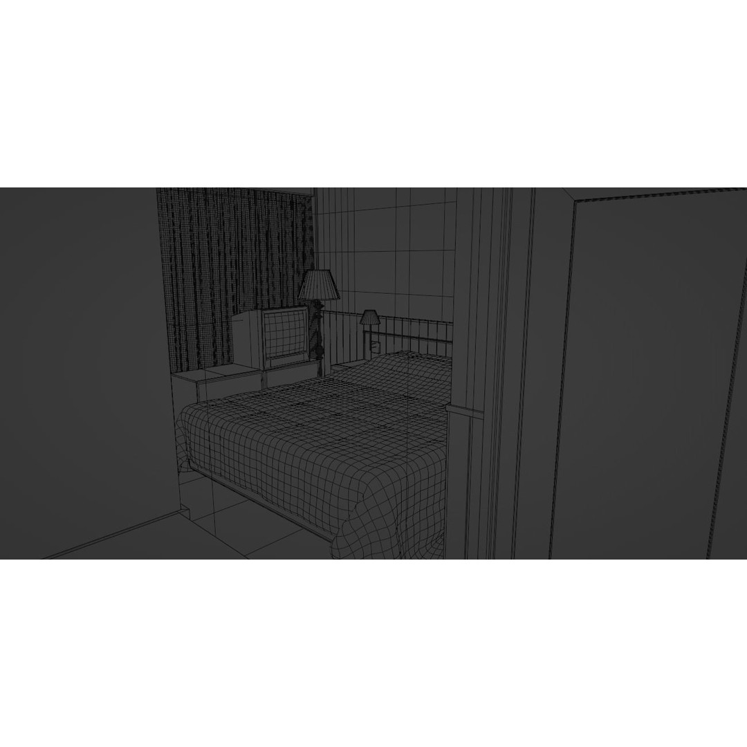 Motel Room 108 3D Model – Cozy Interior Design, PBR Textures, FBX - View 17