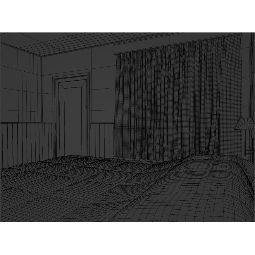 Motel Room 108 3D Model – Cozy Interior Design, PBR Textures, FBX - View 21