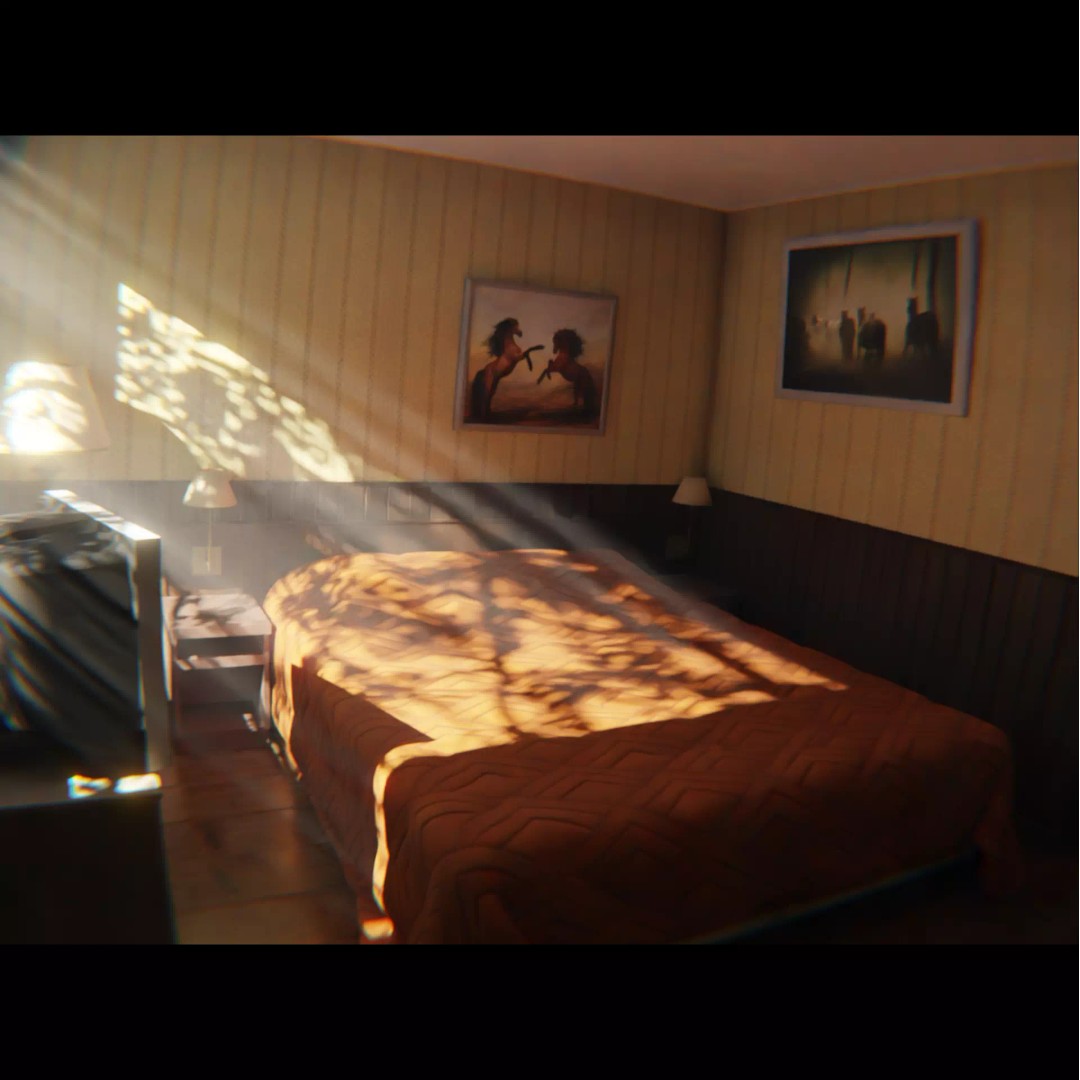 Motel Room 108 3D Model – Cozy Interior Design, PBR Textures, FBX - View 3