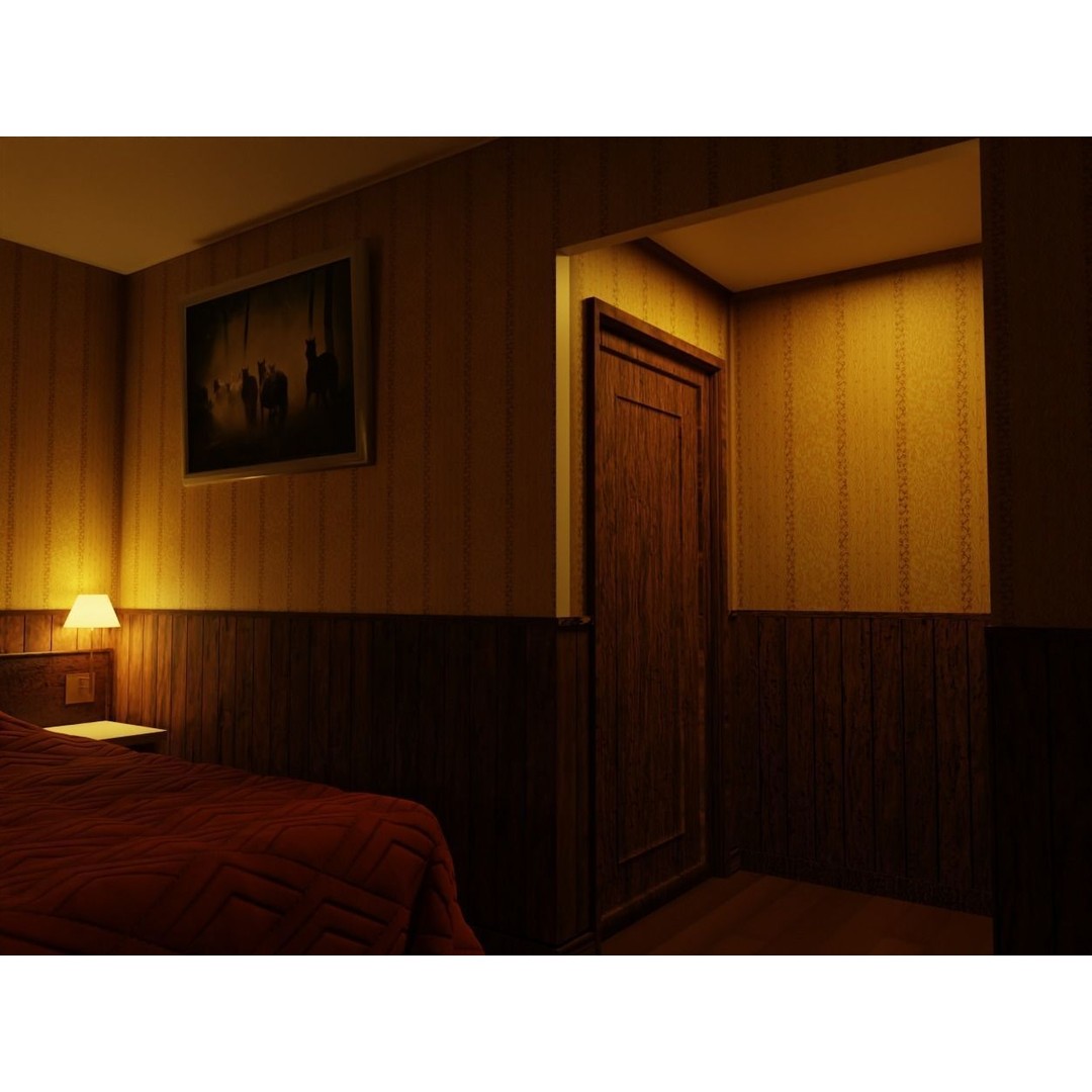 Motel Room 108 3D Model – Cozy Interior Design, PBR Textures, FBX - View 8
