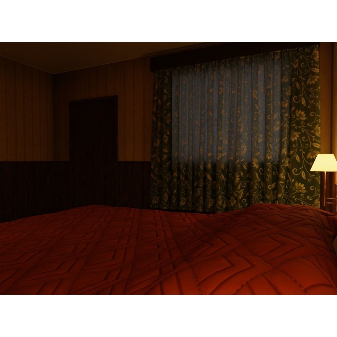 Motel Room 108 3D Model – Cozy Interior Design, PBR Textures, FBX - View 9