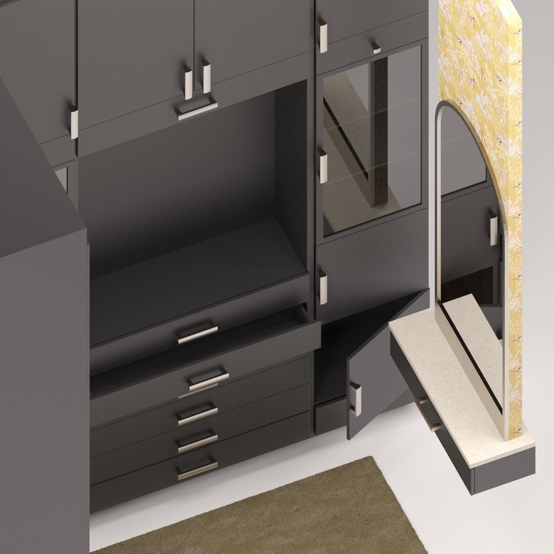 Studio Apartment 3D Model – Interior Design, 54 msq, FBX