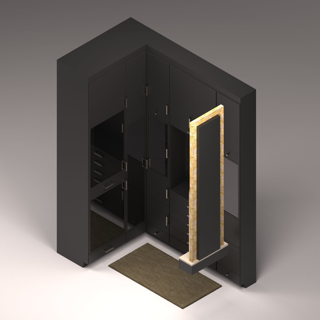Studio Apartment 3D Model – Interior Design, 54 msq, FBX - View 12