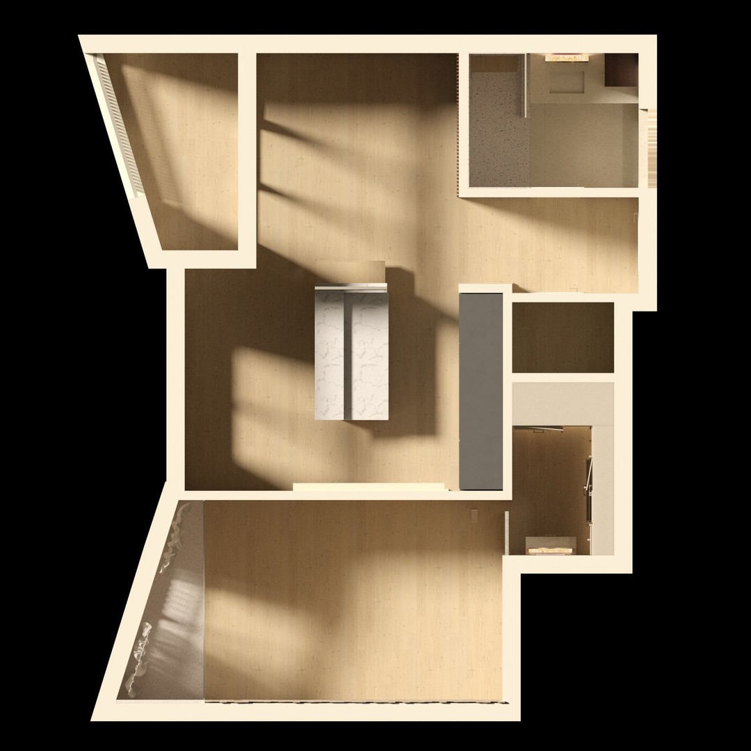 Studio Apartment 3D Model – Interior Design, 54 msq, FBX - View 7