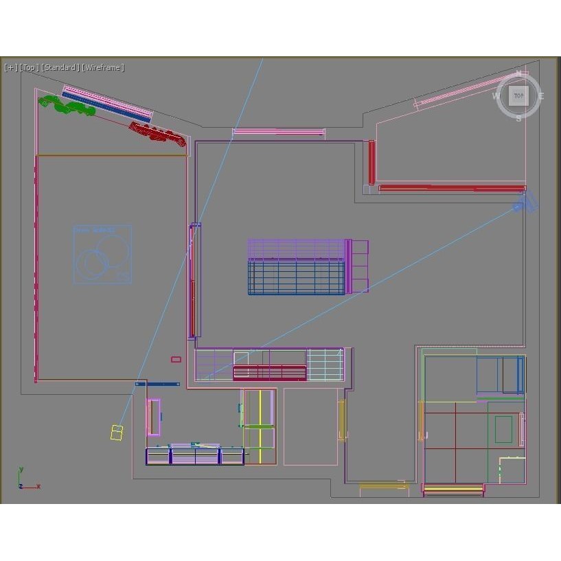 Studio Apartment 3D Model – Interior Design, 54 msq, FBX - View 9