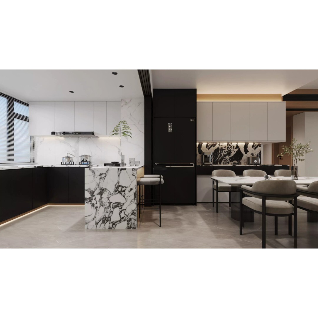 Modern Living Room Dining Room Interior 3D Model – Luxury Scene, FBX - View 3