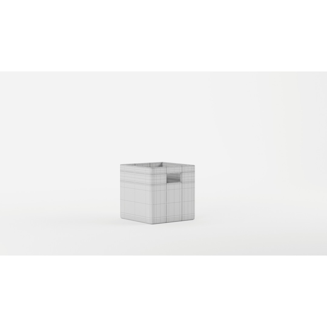 Modern Weave Storage Cubby Basket 3D Model – PBR Textures, FBX, Blender - View 10