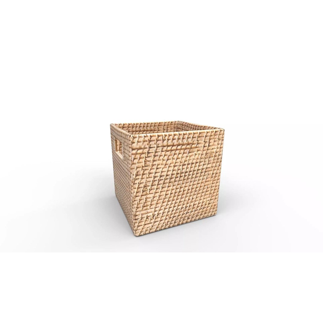 Modern Weave Storage Cubby Basket 3D Model – PBR Textures, FBX, Blender - View 2