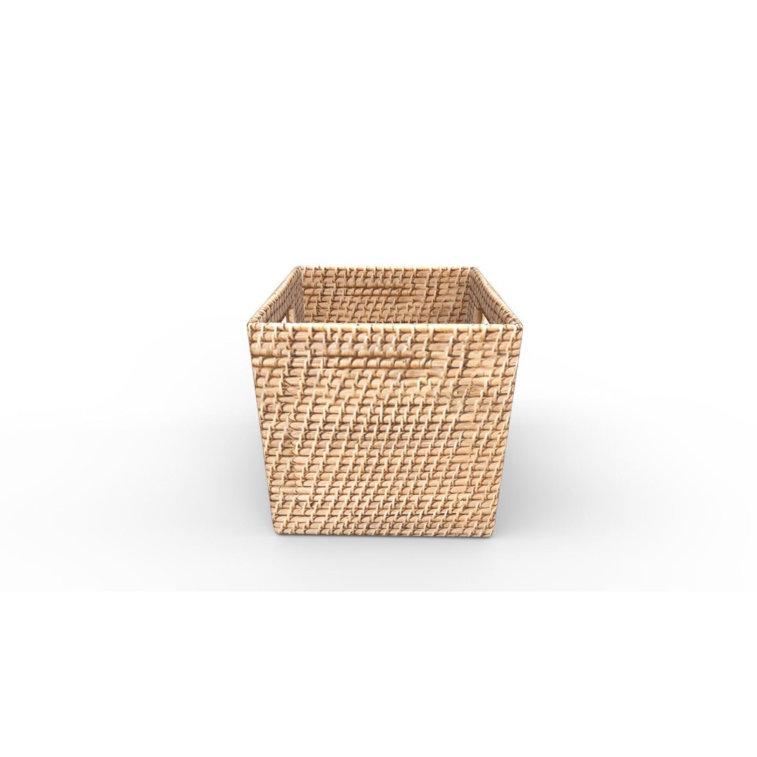 Modern Weave Storage Cubby Basket 3D Model – PBR Textures, FBX, Blender - View 4