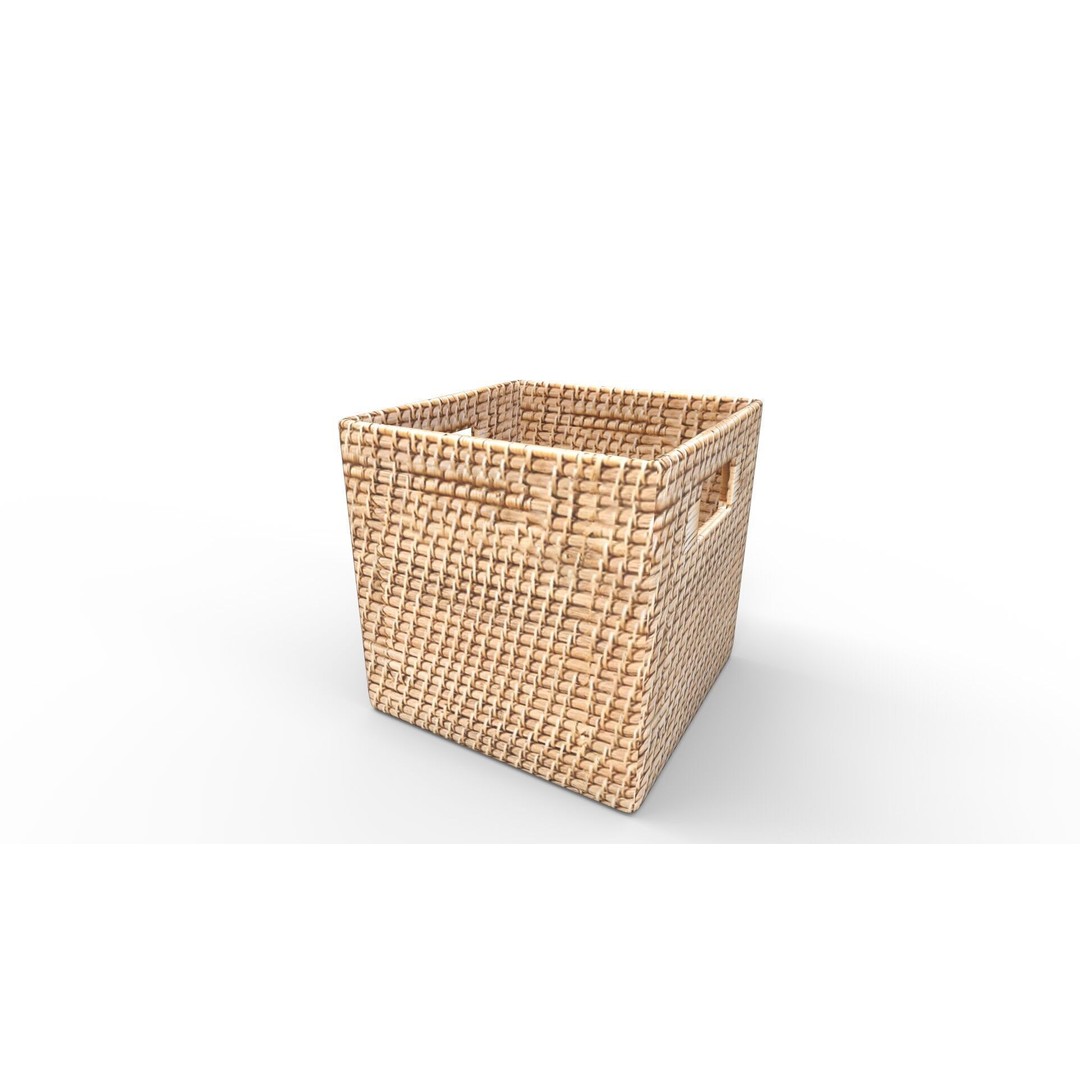 Modern Weave Storage Cubby Basket 3D Model – PBR Textures, FBX, Blender - View 5