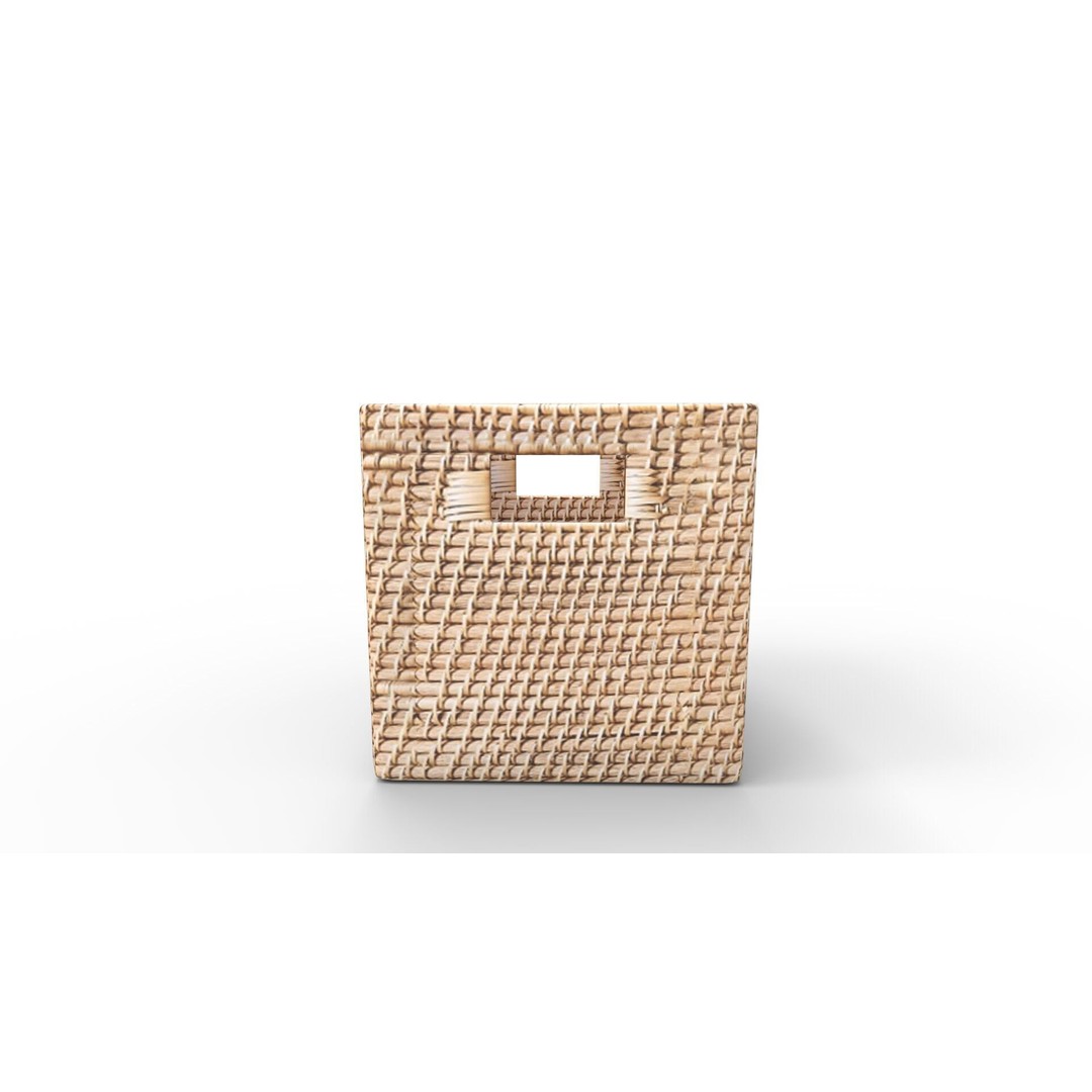Modern Weave Storage Cubby Basket 3D Model – PBR Textures, FBX, Blender - View 6