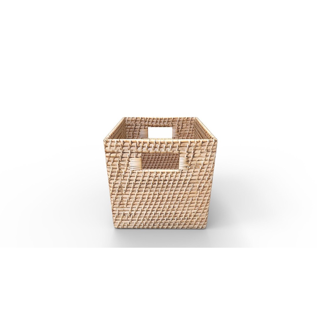 Modern Weave Storage Cubby Basket 3D Model – PBR Textures, FBX, Blender - View 7