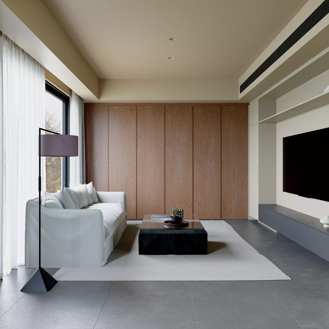 Modern Living Room 3D Model – Contemporary Interior, PBR, Blender & FBX - View 2