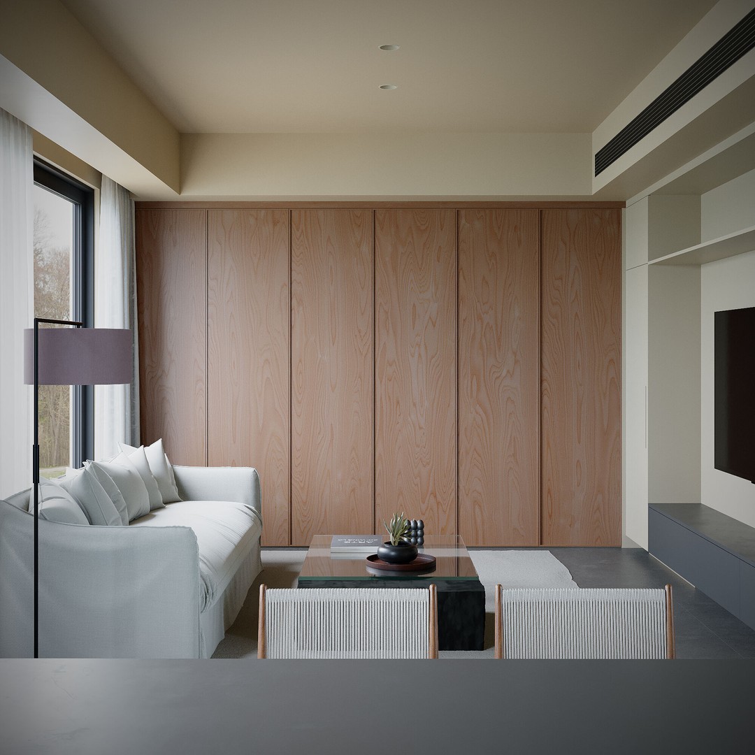 Modern Living Room 3D Model – Contemporary Interior, PBR, Blender & FBX - View 6