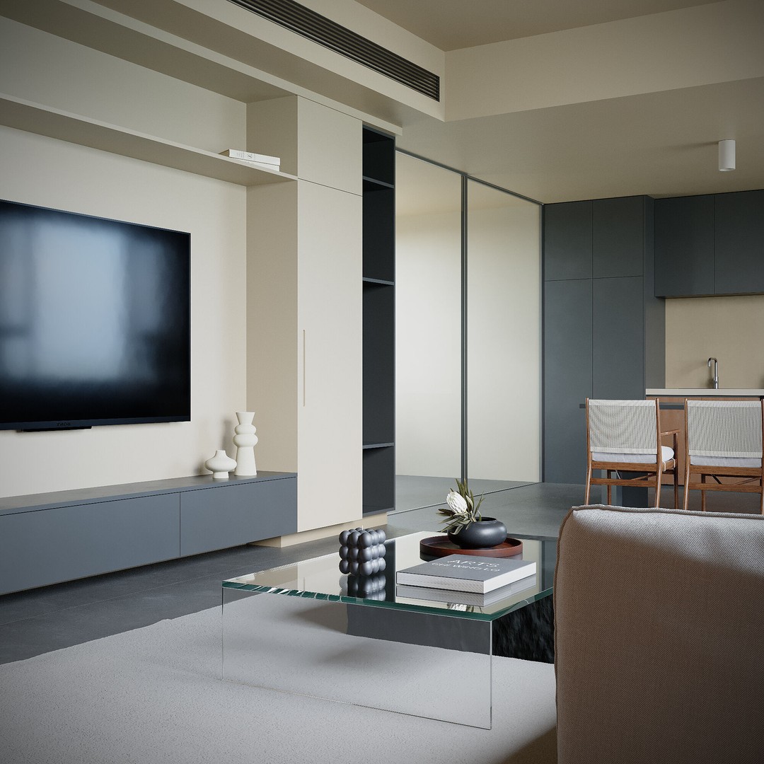 Modern Living Room 3D Model – Contemporary Interior, PBR, Blender & FBX - View 7