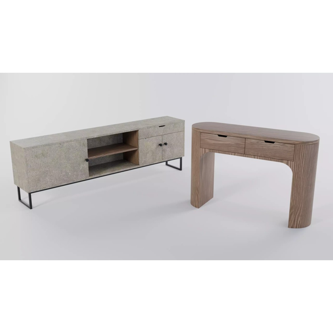 Modern Elements Furniture Collection 3D Model – PBR Minimalist Furniture Set - View 6