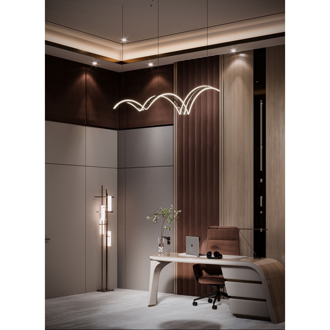 Private Villa Office 3D Model – Modern Classic Design, FBX & OBJ - View 5