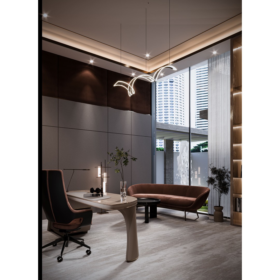 Private Villa Office 3D Model – Modern Classic Design, FBX & OBJ - View 7