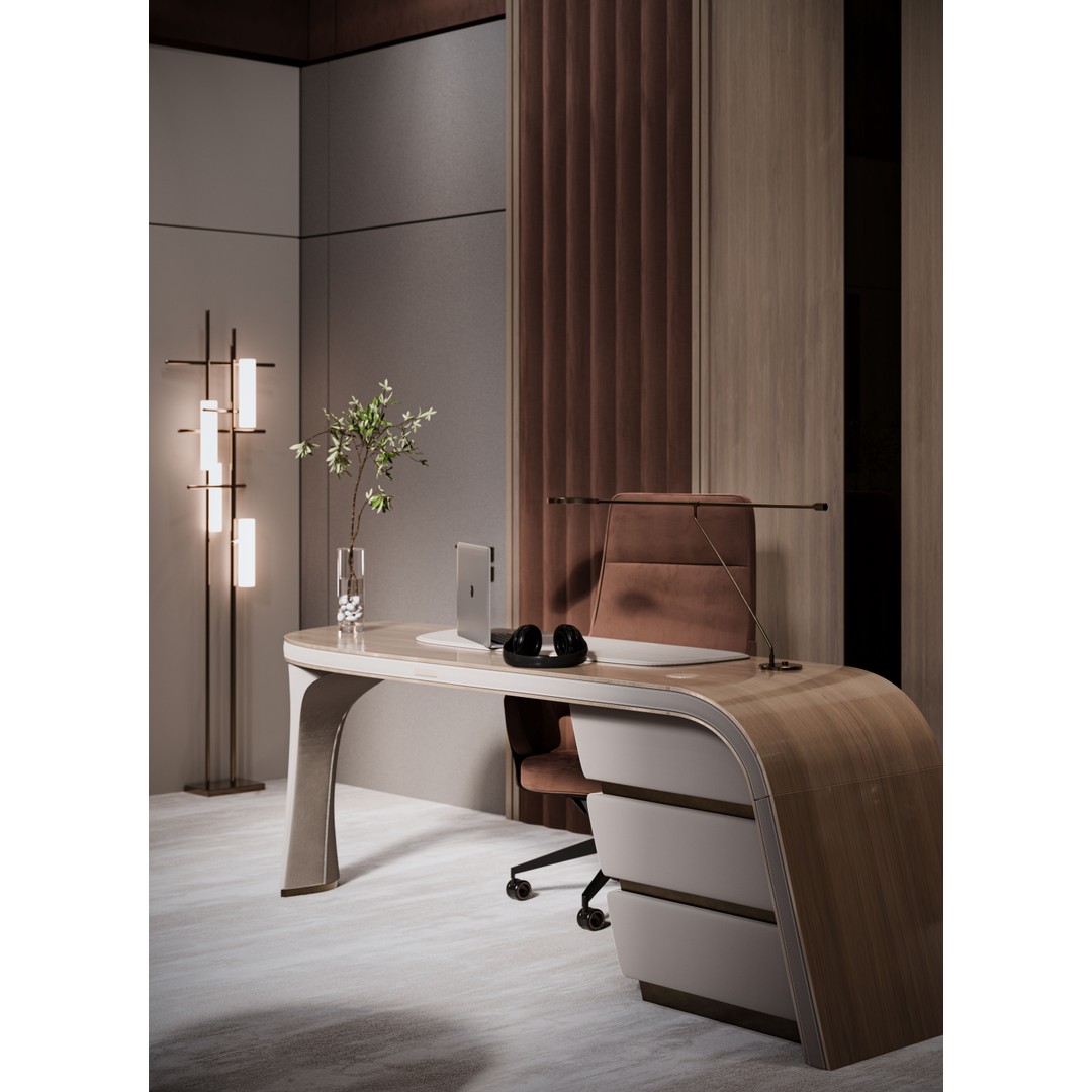 Private Villa Office 3D Model – Modern Classic Design, FBX & OBJ - View 9