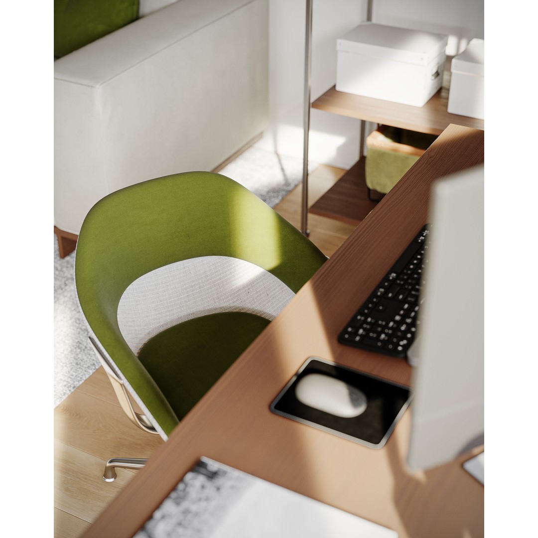 Modern Studio Scene 3D Model – Comfortable Interior with Natural Light - View 12