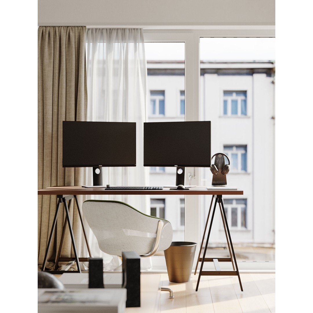 Modern Studio Scene 3D Model – Comfortable Interior with Natural Light - View 8