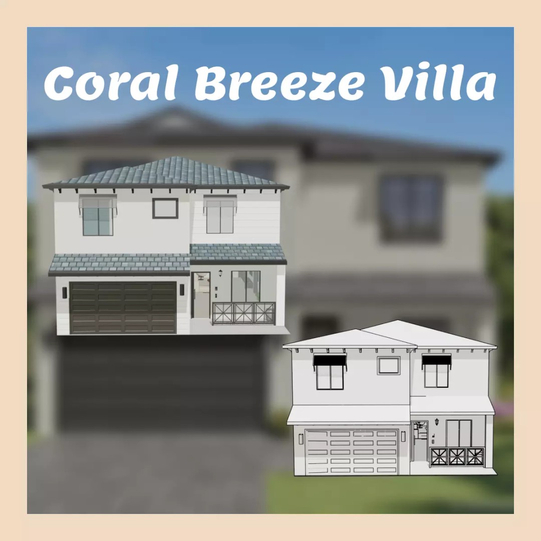 Coral Breeze Villa 3D Model – Low Poly Architectural Design, FBX - View 2