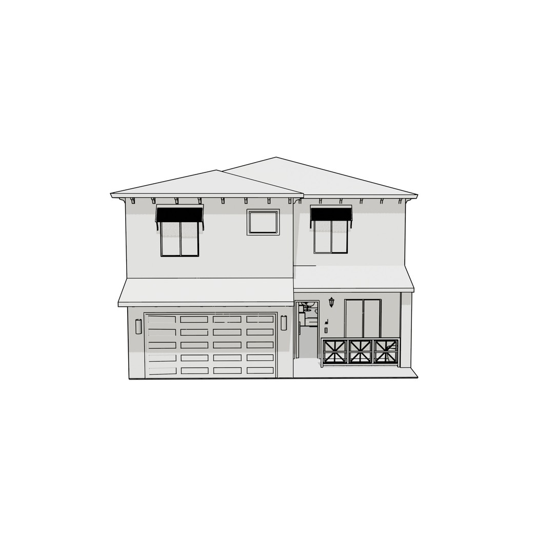 Coral Breeze Villa 3D Model – Low Poly Architectural Design, FBX - View 7