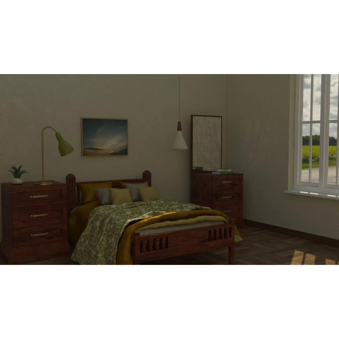 Traditional Bedroom Furniture Collection 3D Model – Classic Wooden Set for Archviz - View 11