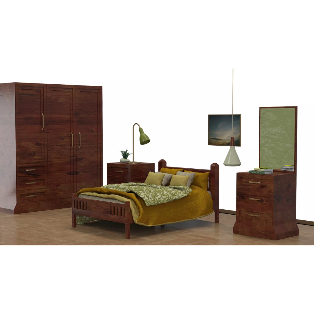 Traditional Bedroom Furniture Collection 3D Model – Classic Wooden Set for Archviz - View 12