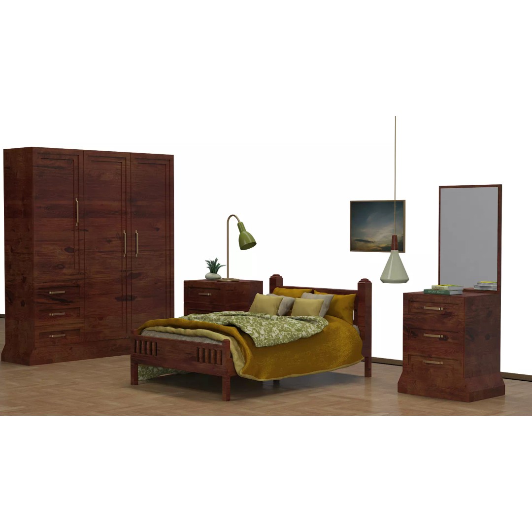 Traditional Bedroom Furniture Collection 3D Model – Classic Wooden Set for Archviz - View 14