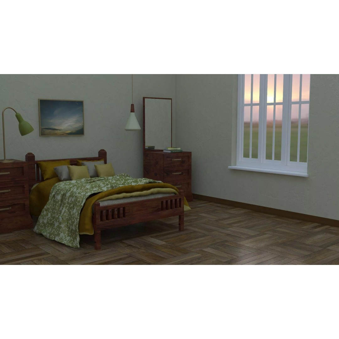 Traditional Bedroom Furniture Collection 3D Model – Classic Wooden Set for Archviz - View 15