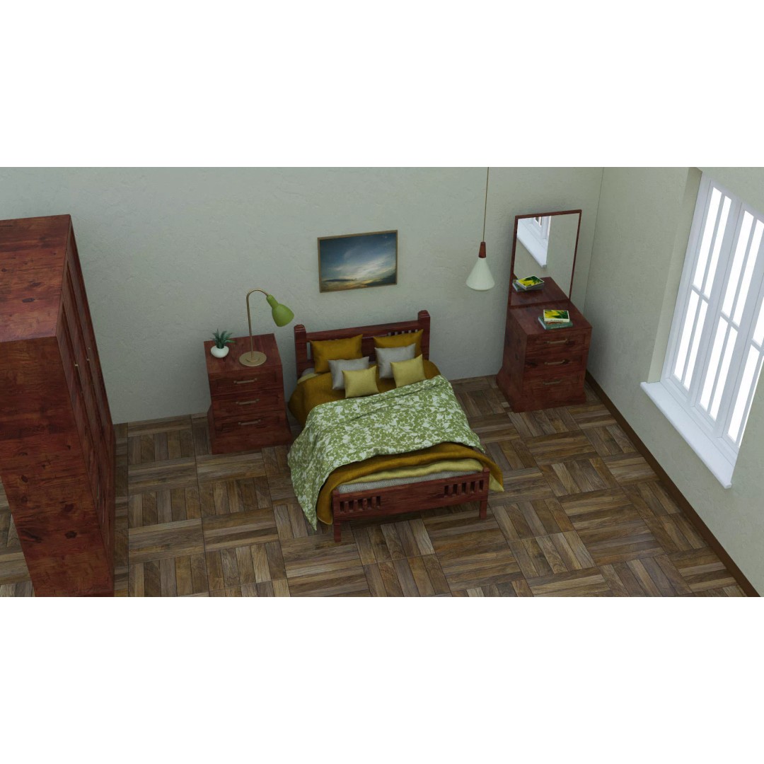 Traditional Bedroom Furniture Collection 3D Model – Classic Wooden Set for Archviz - View 25