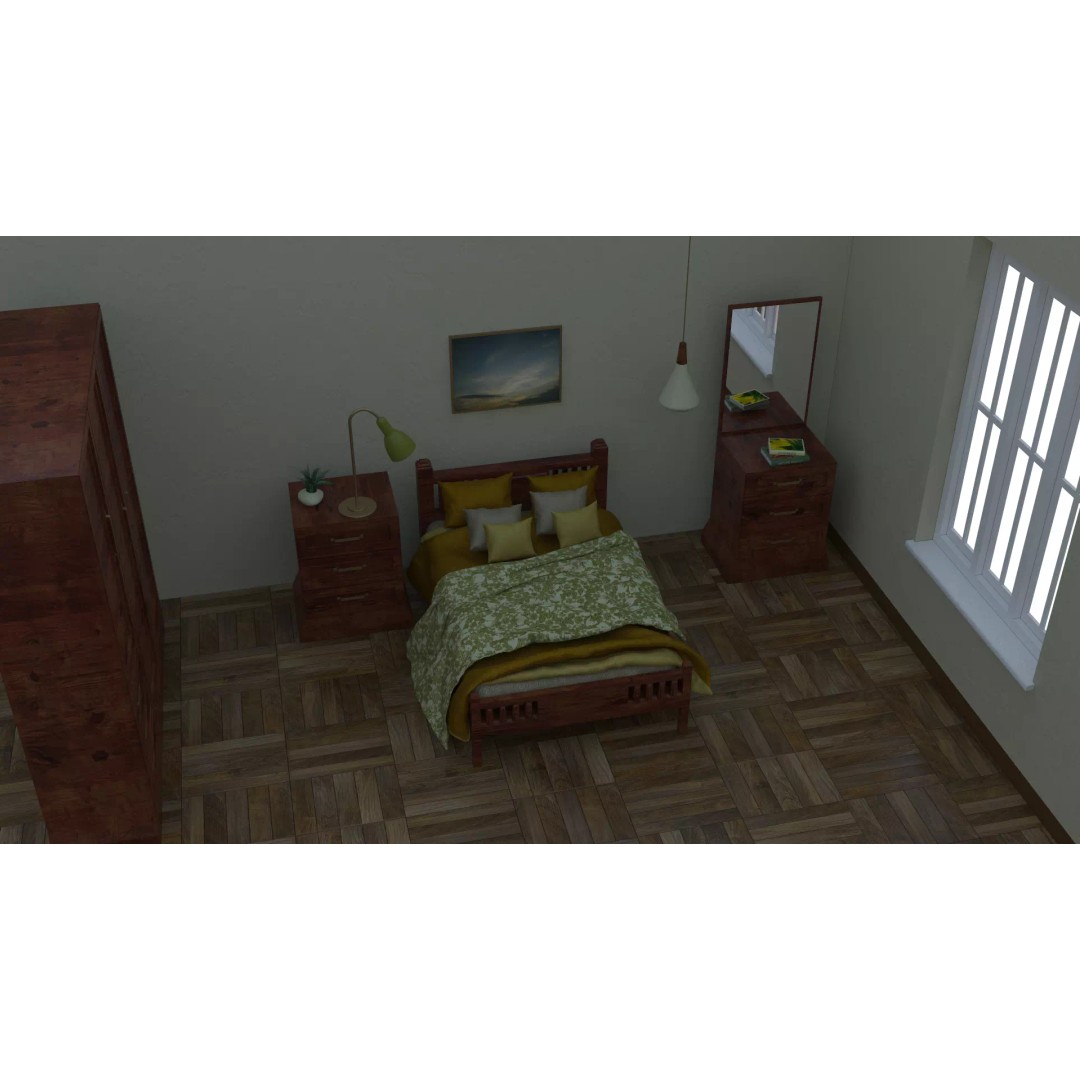 Traditional Bedroom Furniture Collection 3D Model – Classic Wooden Set for Archviz - View 27