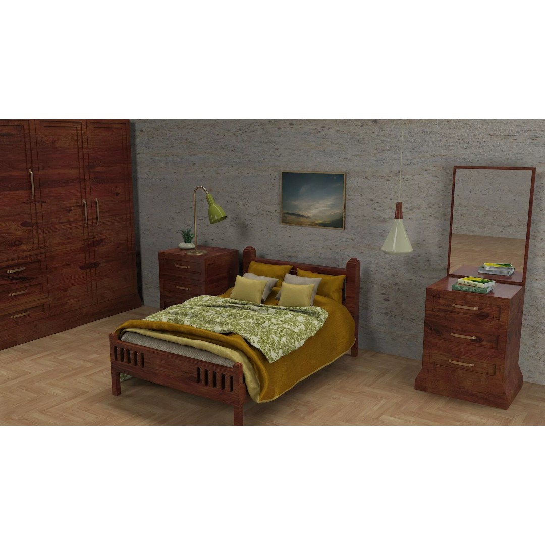 Traditional Bedroom Furniture Collection 3D Model – Classic Wooden Set for Archviz - View 6