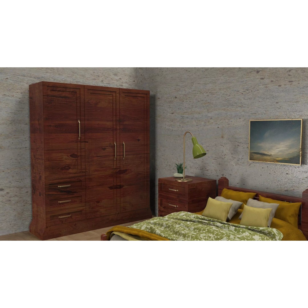 Traditional Bedroom Furniture Collection 3D Model – Classic Wooden Set for Archviz - View 8