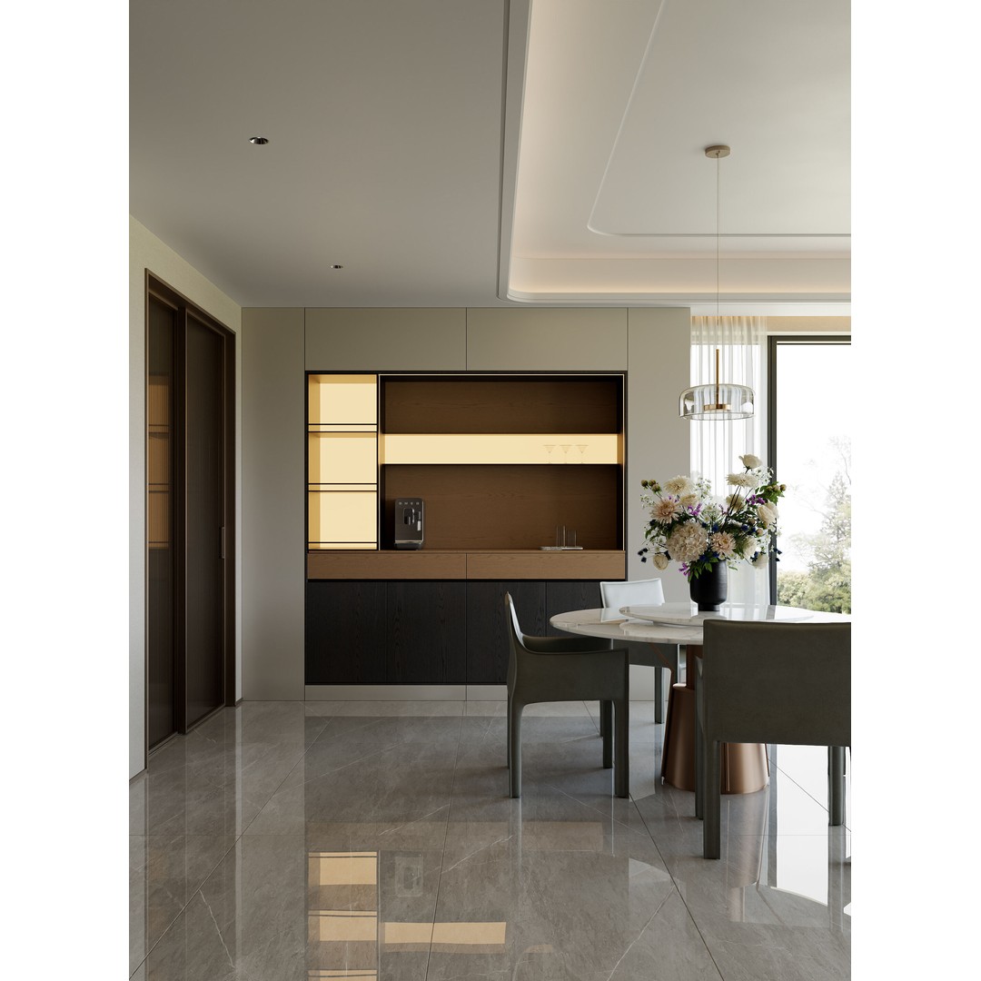Modern Living Room 3D Model – Luxurious Interior with Textures, FBX